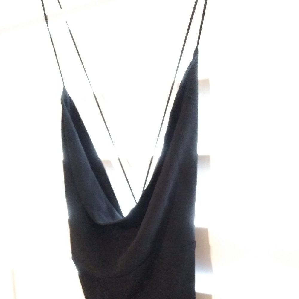 Floorlength skinny black gown